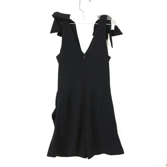 Aqua Cora Scuba Romper Size XS Bow Shoulder Sleeveless Navy Blue NWT B65 - Picture 3 of 5